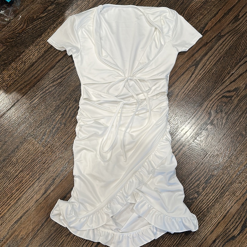 White Ruffle Dress - Picture 6 of 6